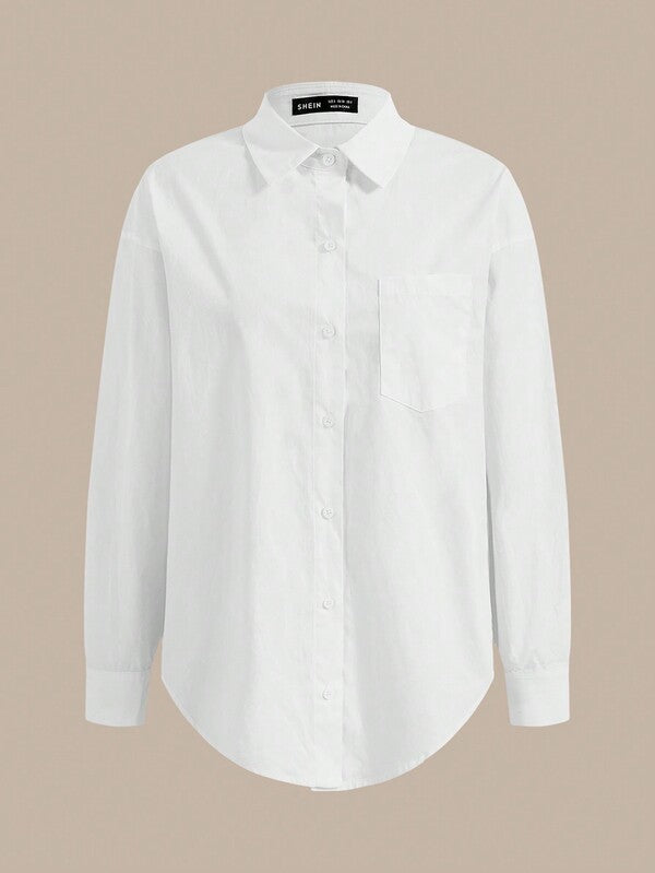 Women's White Long Sleeve Shirt
