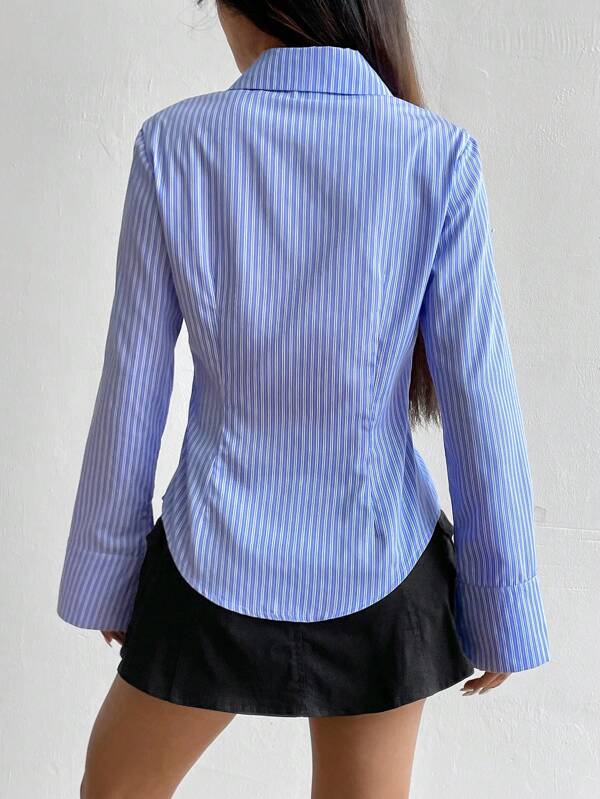 Slim Fit Striped Long Sleeve Shirt