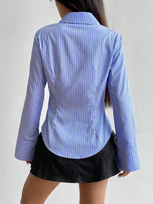 Slim Fit Striped Long Sleeve Shirt