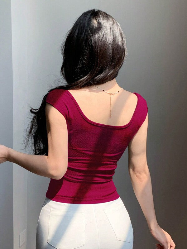 Bow-Tie Lace-Up Short Sleeve