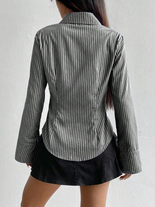 Slim Fit Striped Long Sleeve Shirt