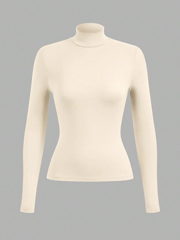 Women's Cream Turtleneck Top