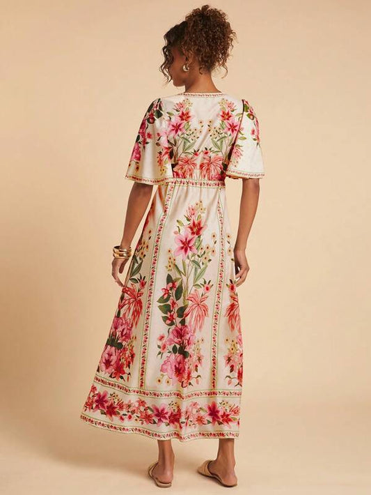 Maxi Dress With Flounce Sleeves