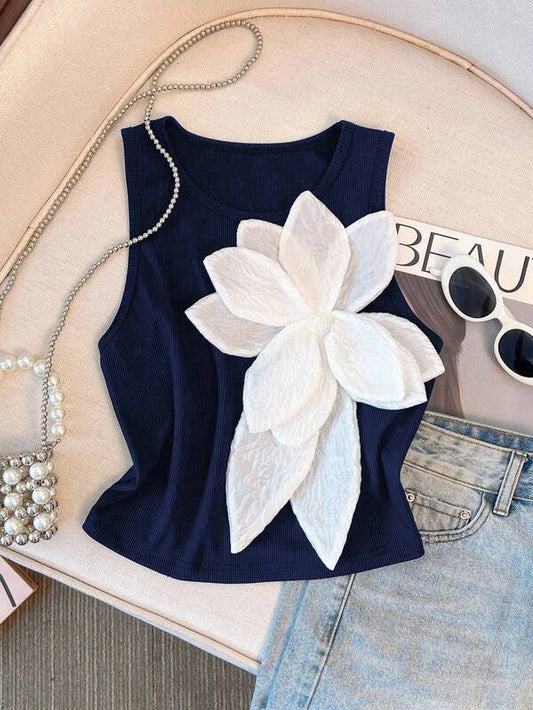 Large Floral Print Fitted Camisole