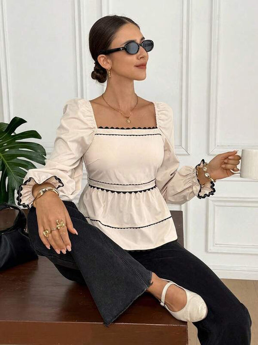 Ruffle Hem Blouse