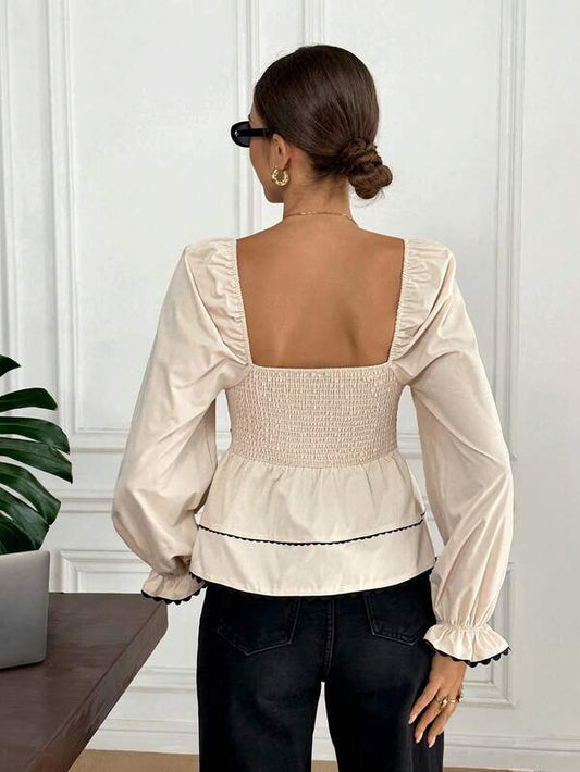 Ruffle Hem Blouse