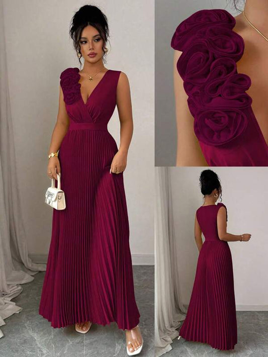 Floral Patchwork Elegant A-Line Dress