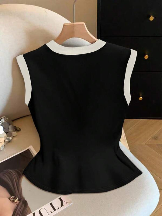 Casual Summer Button Front Cap Sleeves T-Shirt