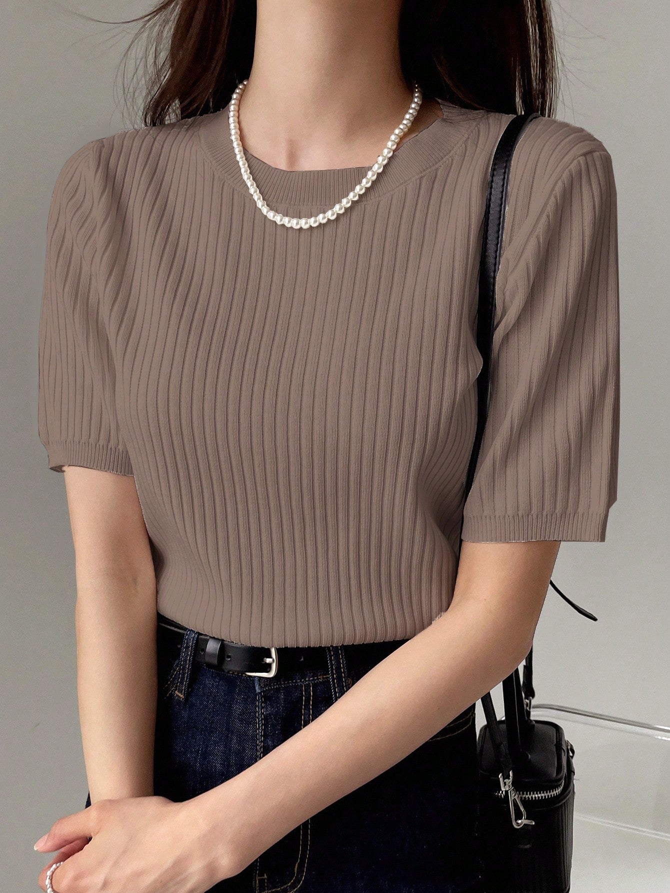 Solid Ribbed Knit Top