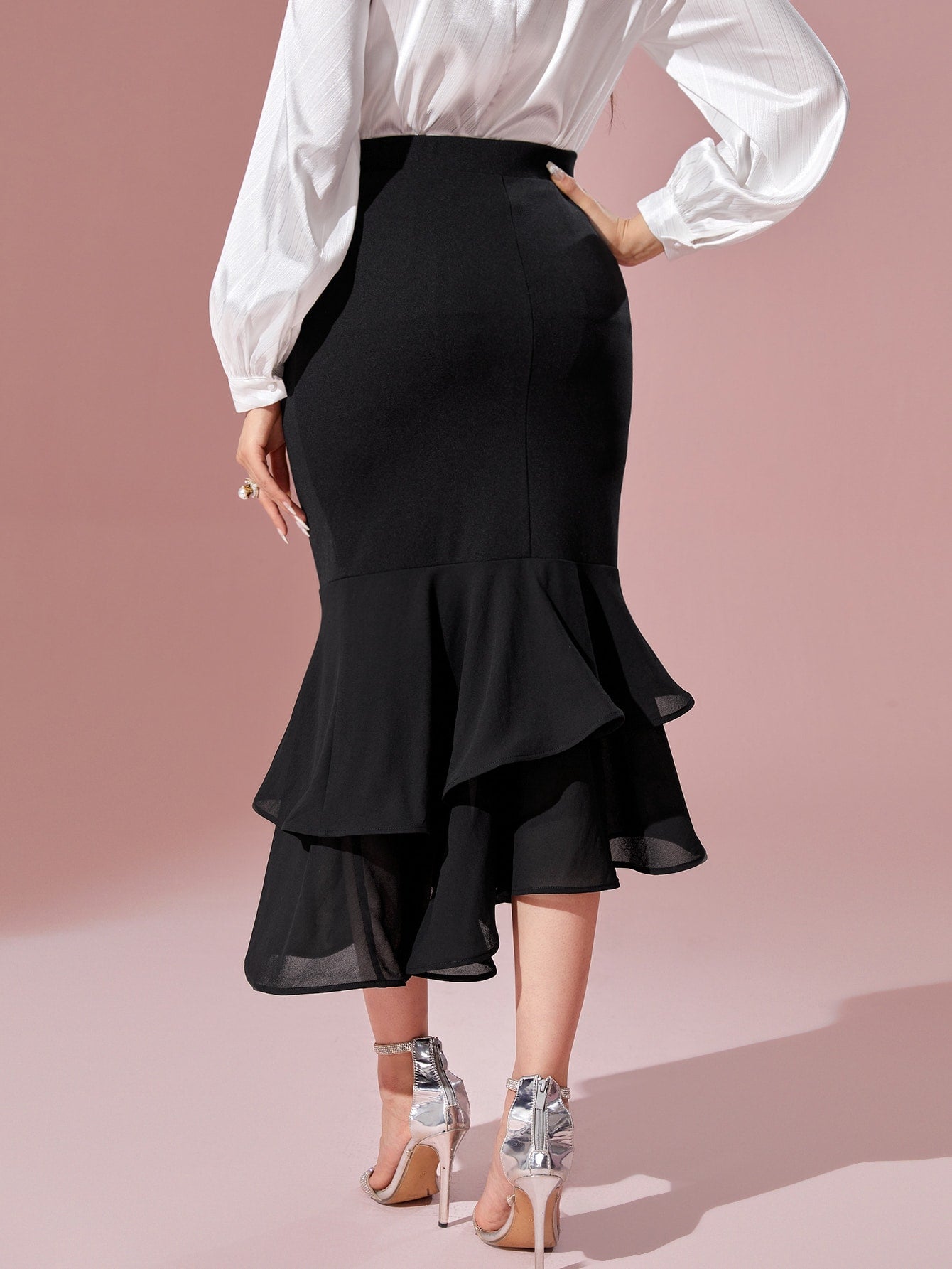 High Waist Mermaid Hem Skirt