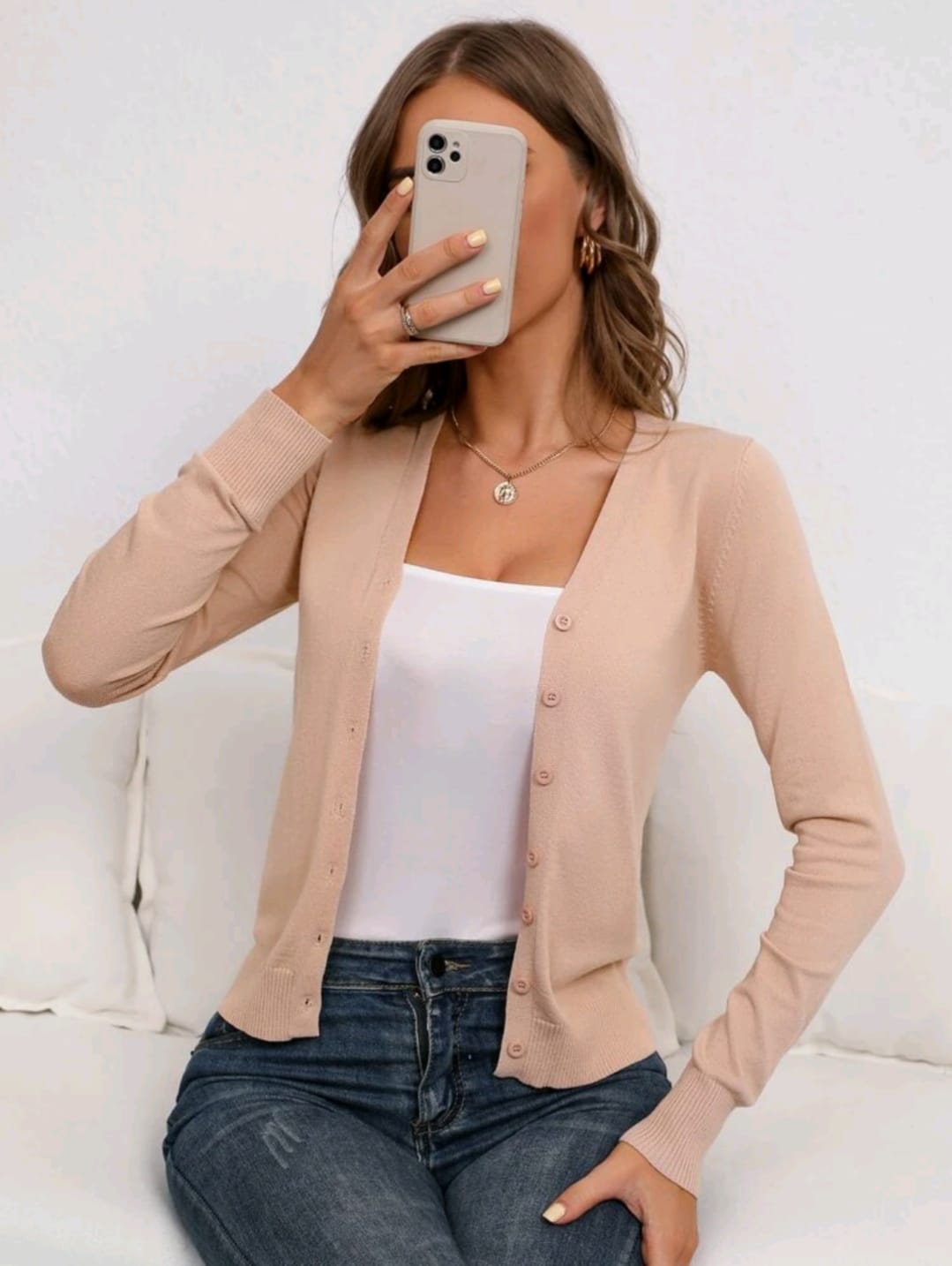 Solid Button Front Cardigan
