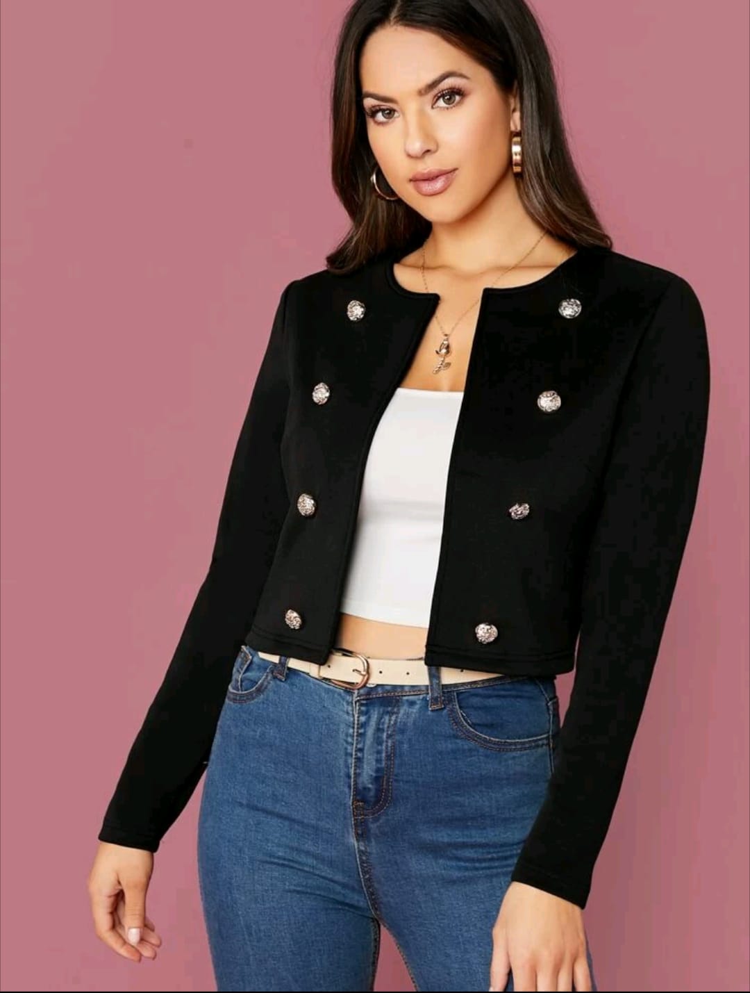 Double Breasted Crop Jacket