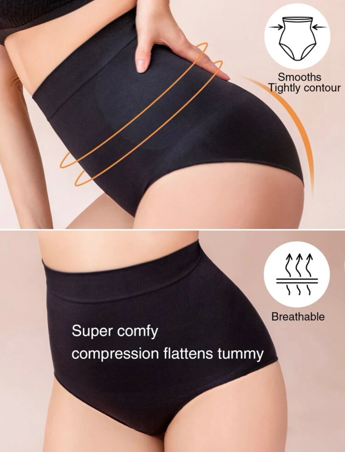 High Waisted Tummy Control Shapewear Panties