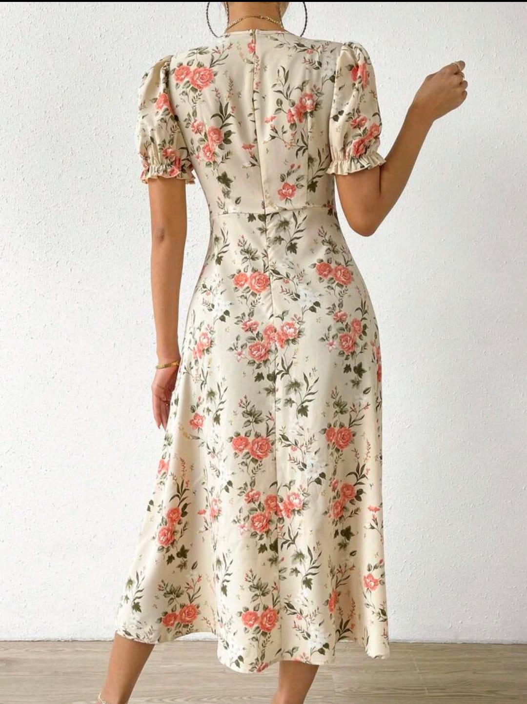 Floral Print Split Thigh Dress
