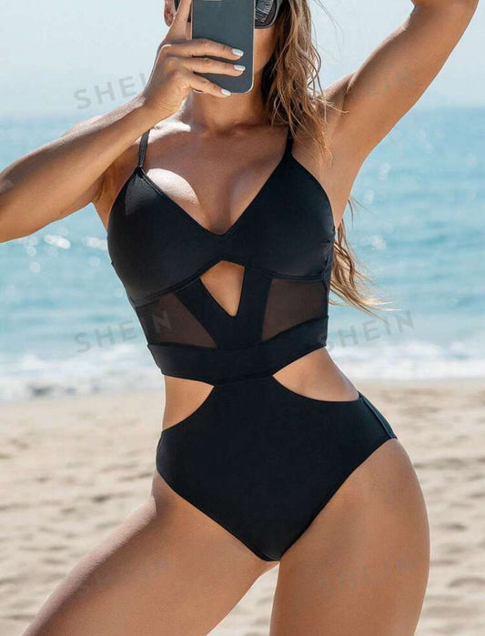 Women'S Hollow-Out One-Piece Swimsuit